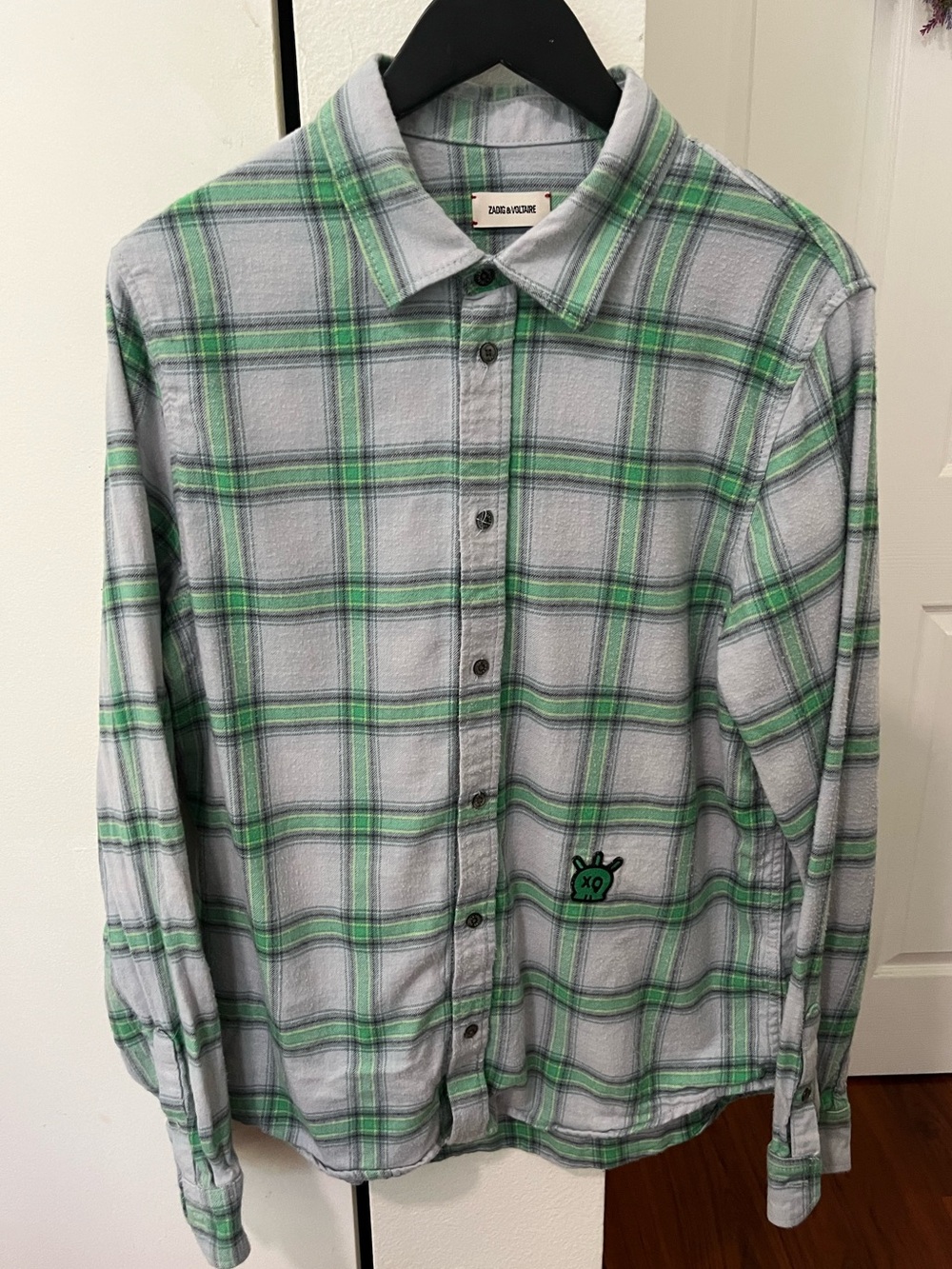 Zadig & Voltaire Green Stan Light Flannel Check Shirt
